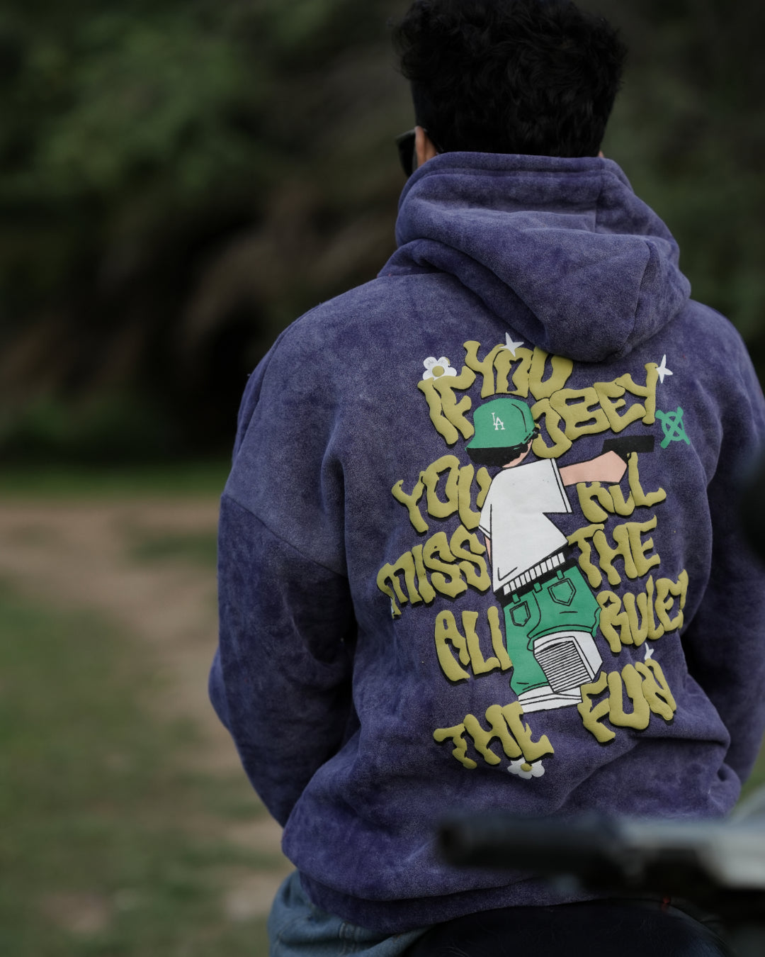 BLUE RETRO HOODIE