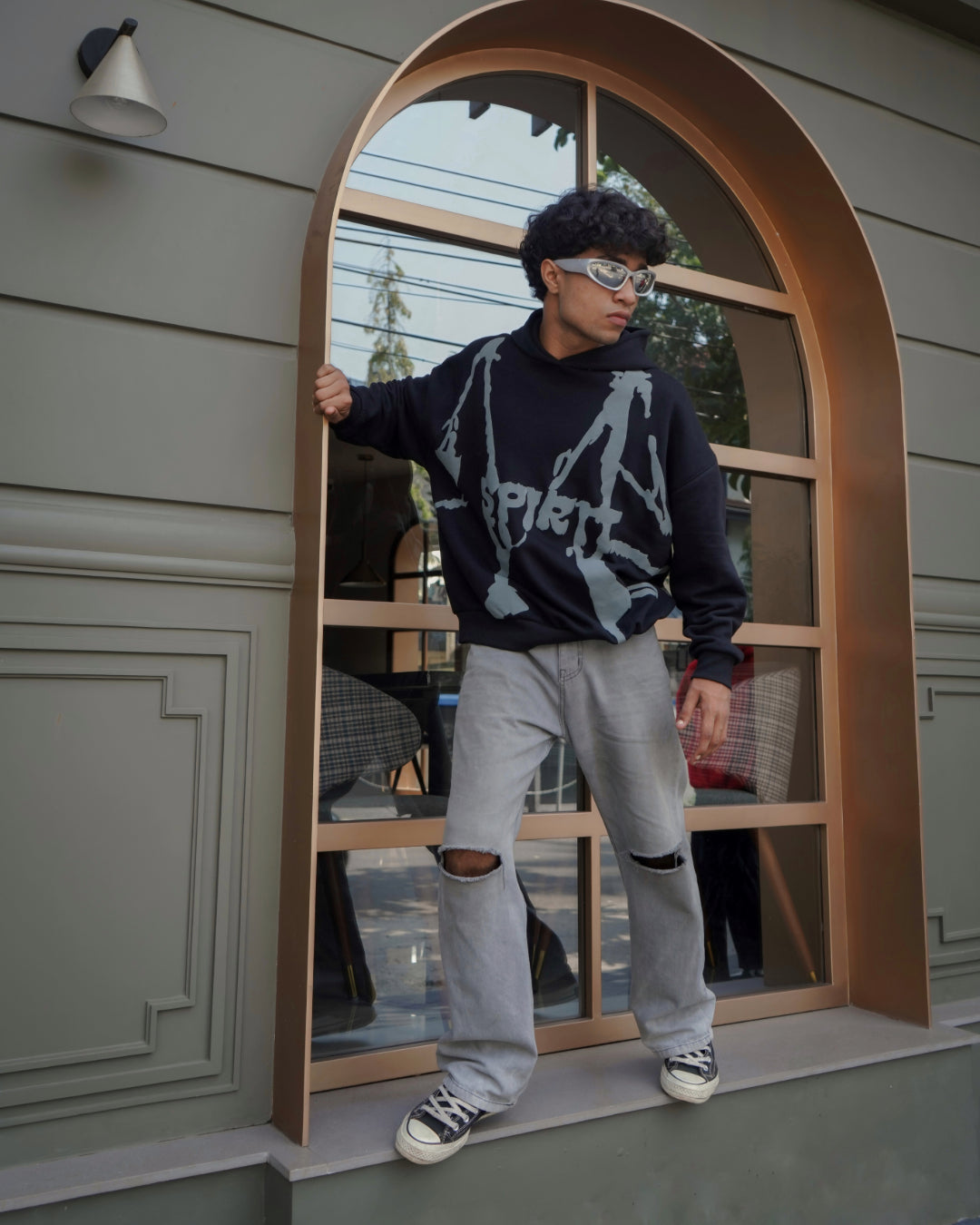 BLACK ALLOVER HOODIE