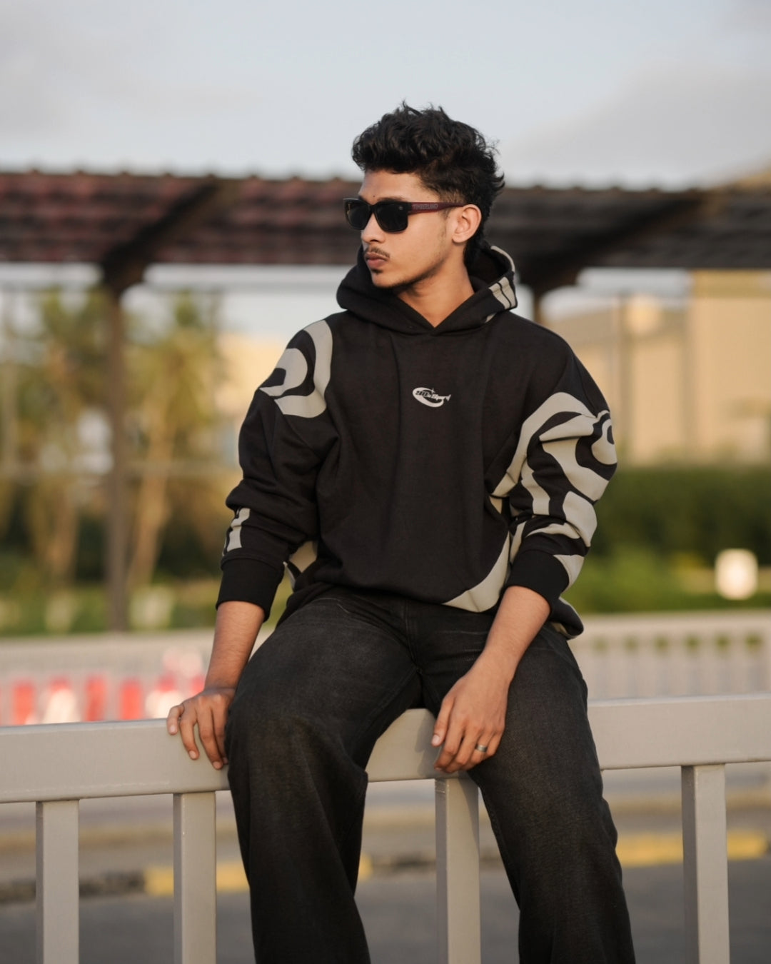 BLACK ALLOVER HOODIE